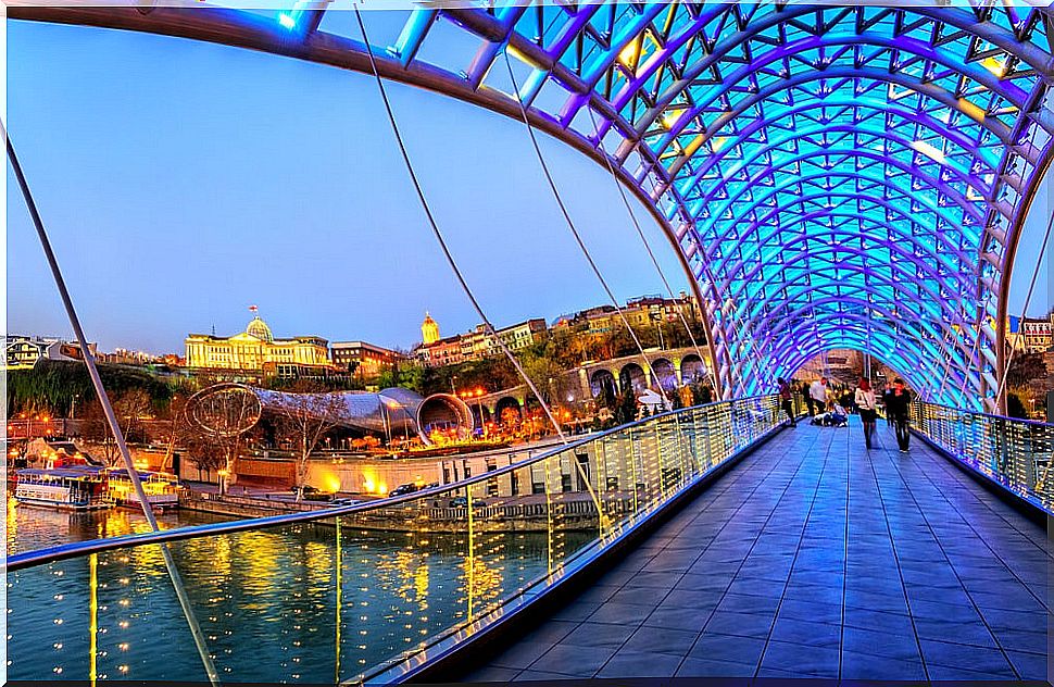 Bridge of Peace in the capital of Georgia