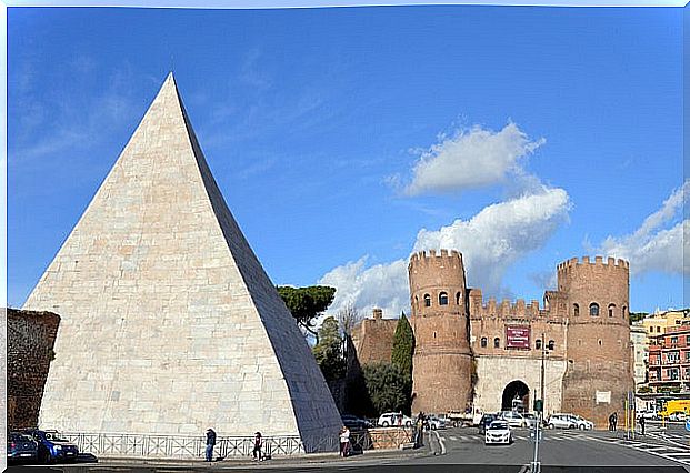 Pyramid of Cestius in Rome