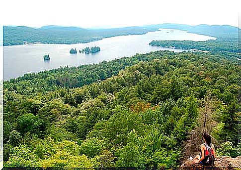 Woman admiring the landscape