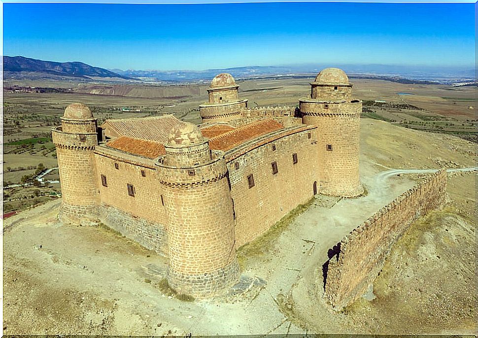 Aerial view of the castle of La Calahorra