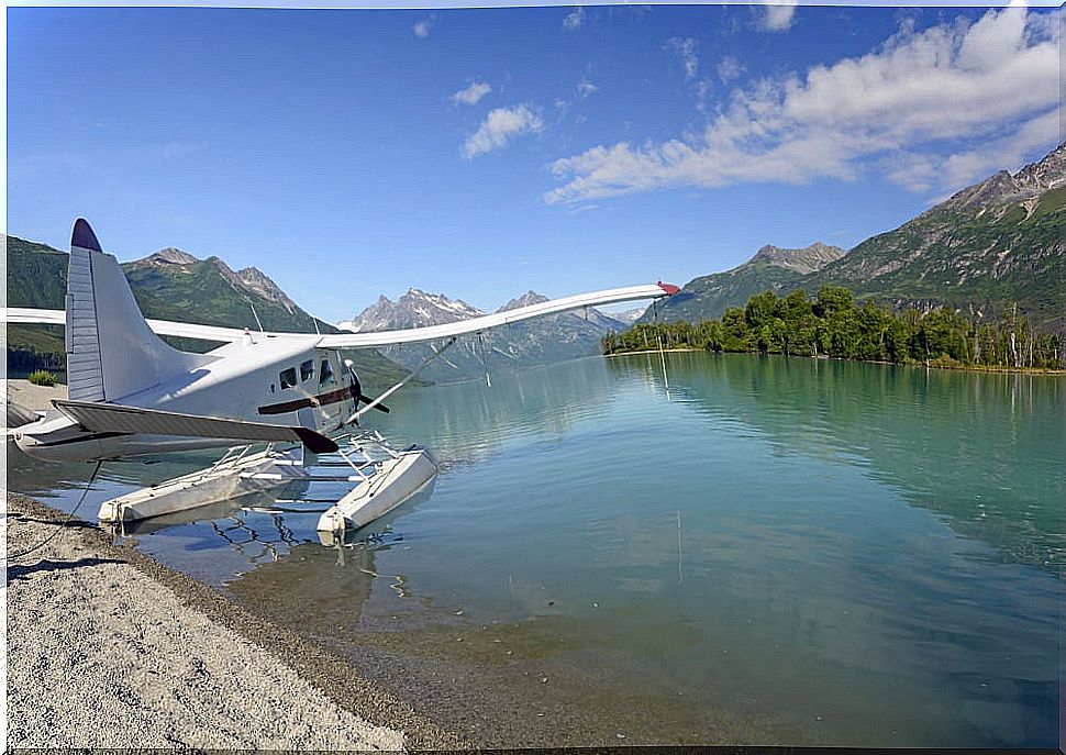 Airplane in Lake Clark National Park