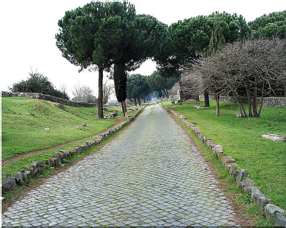 Via Appia in Rome, one of the ancient roads of the world