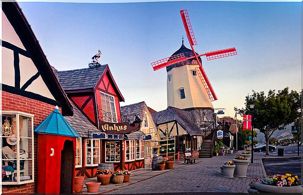 Solvang Street on the Pacific Coast Highway