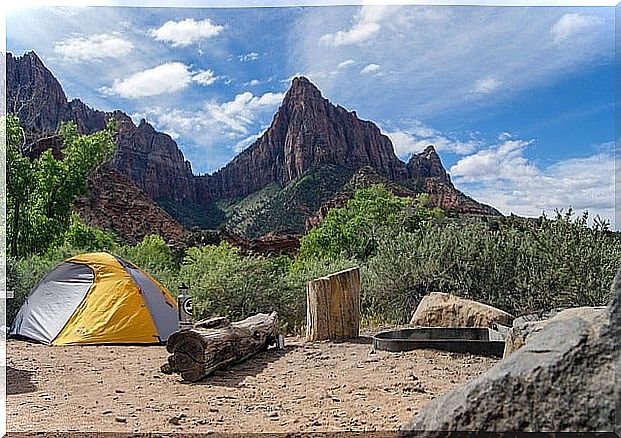 Camping in the mountains