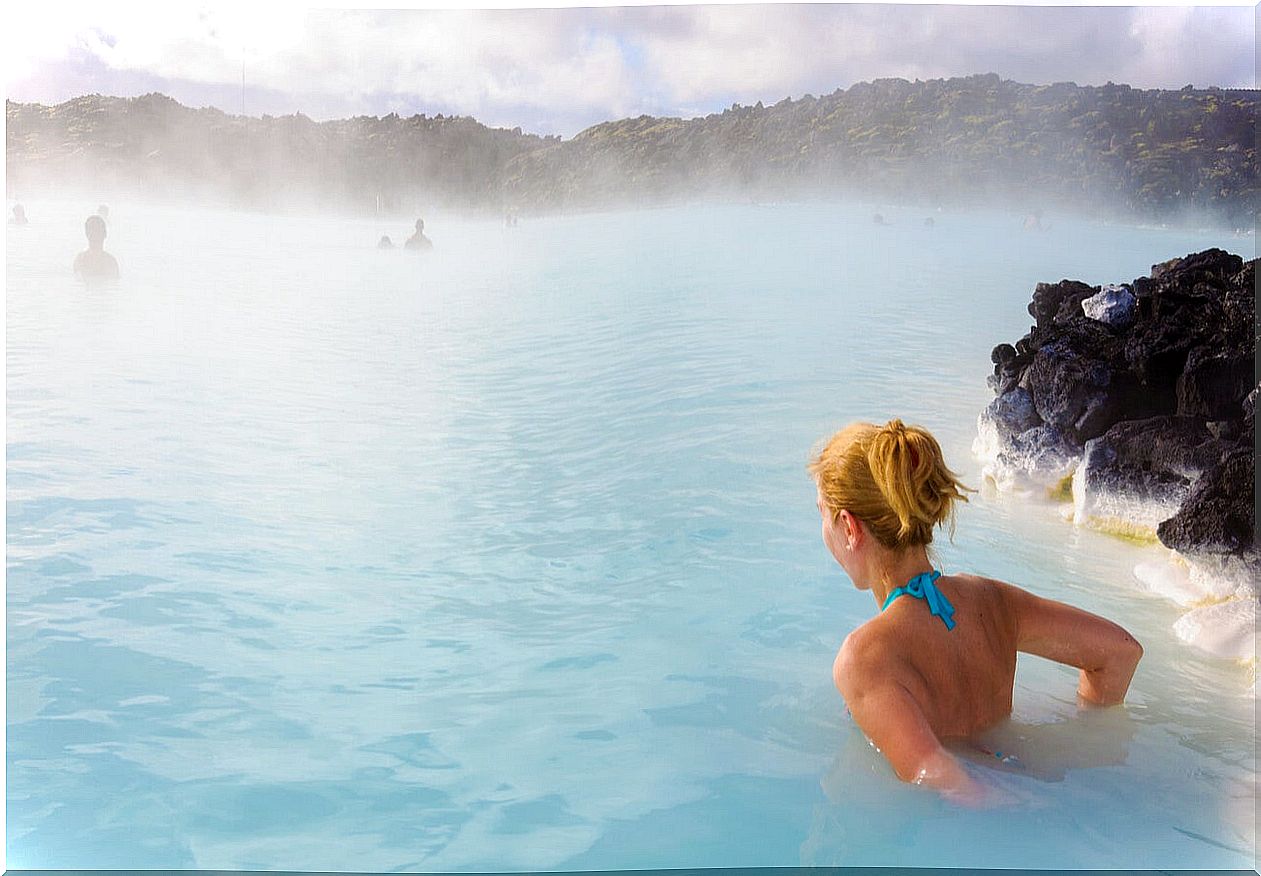 The Blue Lagoon is one of the hot springs in Iceland.