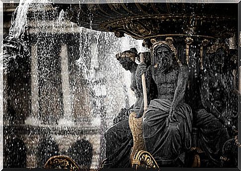 Detail of the fountain of the Place de la Concorde