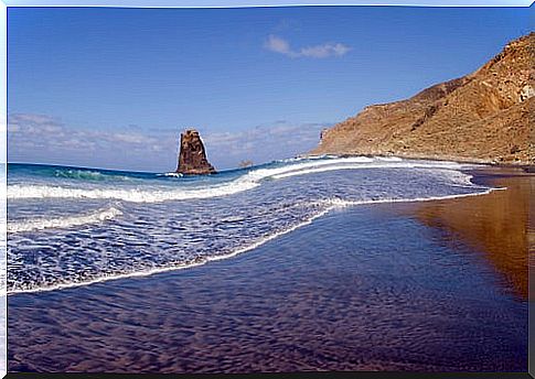 Sand on the beach of Benijo