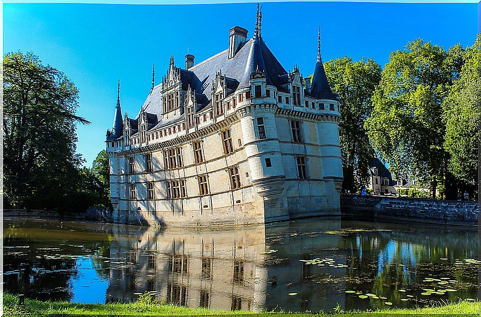 Château Azay-le-Rideau on a route through the castles of the Loire