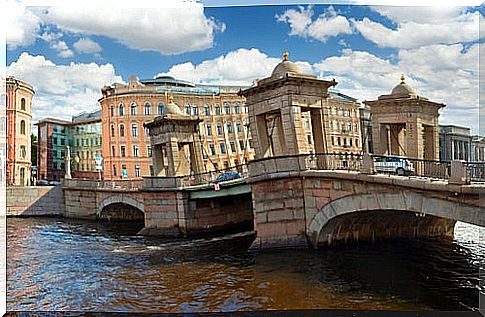 Lomonosov Bridge in Saint Petersburg