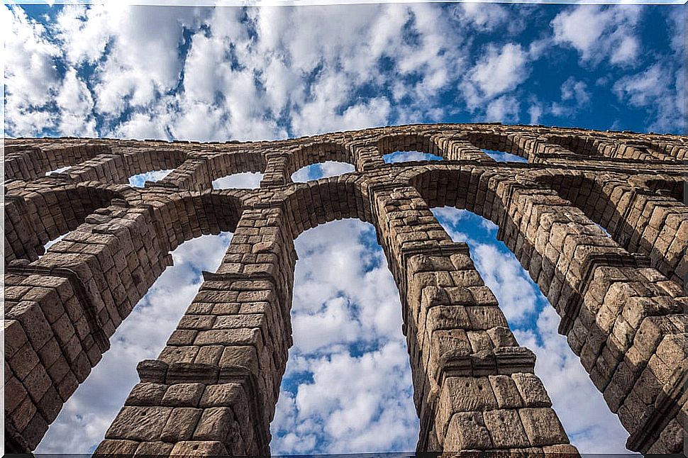 Double arches of the aqueduct of Segovia