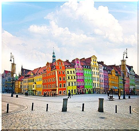 Colored houses in Wroclaw