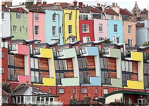 Colorful houses in Bristol