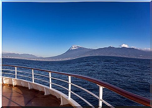 Mount Fuji from a cruise