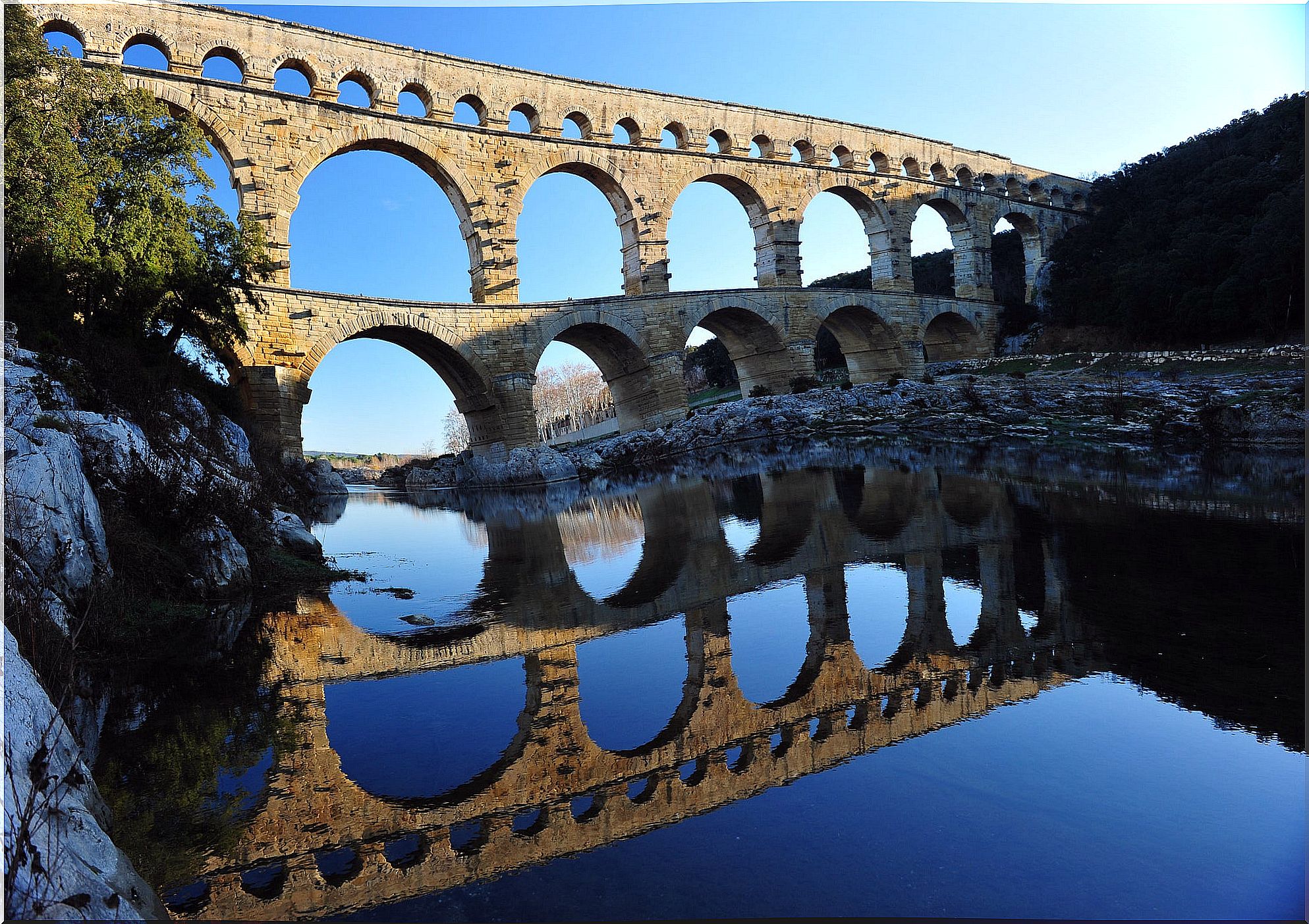 The Gard bridge, a fantastic Roman aqueduct