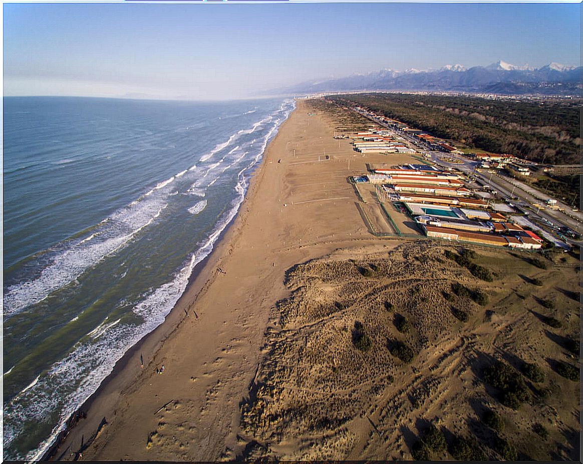 San Rossore beach, in Pisa, Italy.