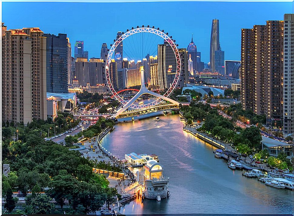 View of Tianjin, one of the most populous cities in China