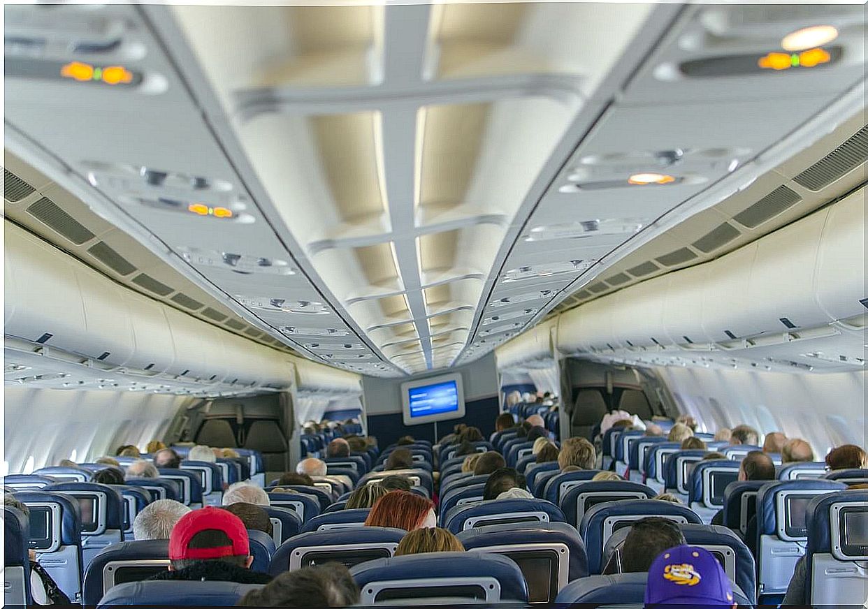 Interior of an airplane