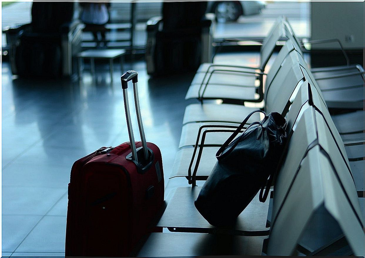 Suitcases in airport