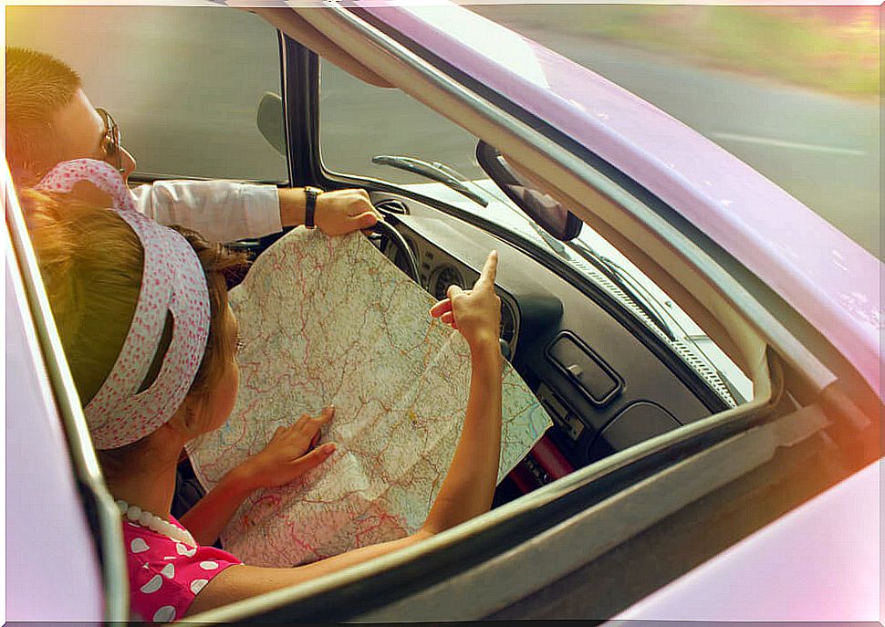 Couple on a car trip