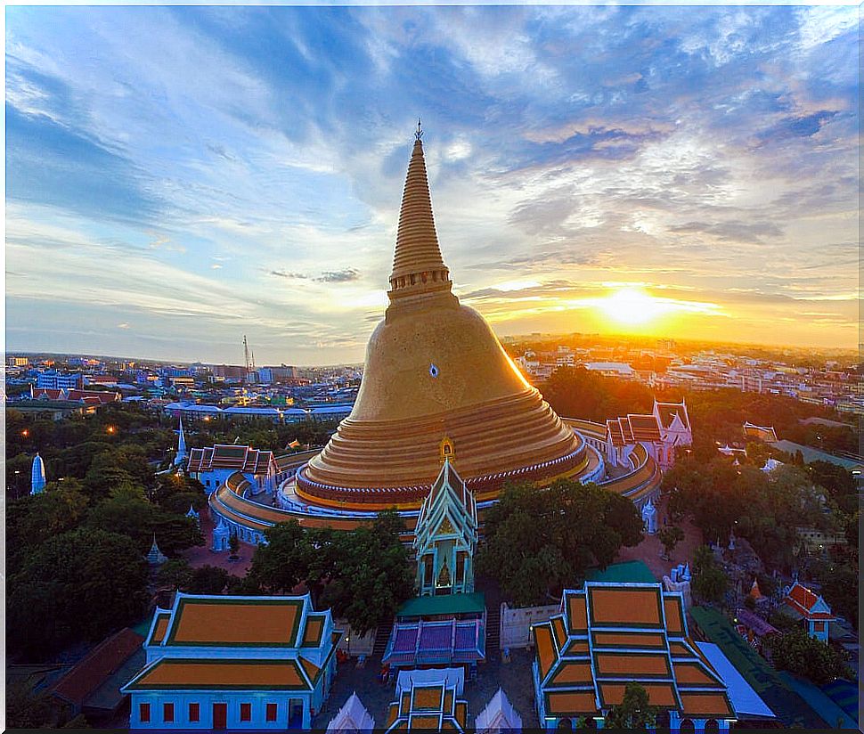 Wat Phra Pathom Chedi temple in Thailand