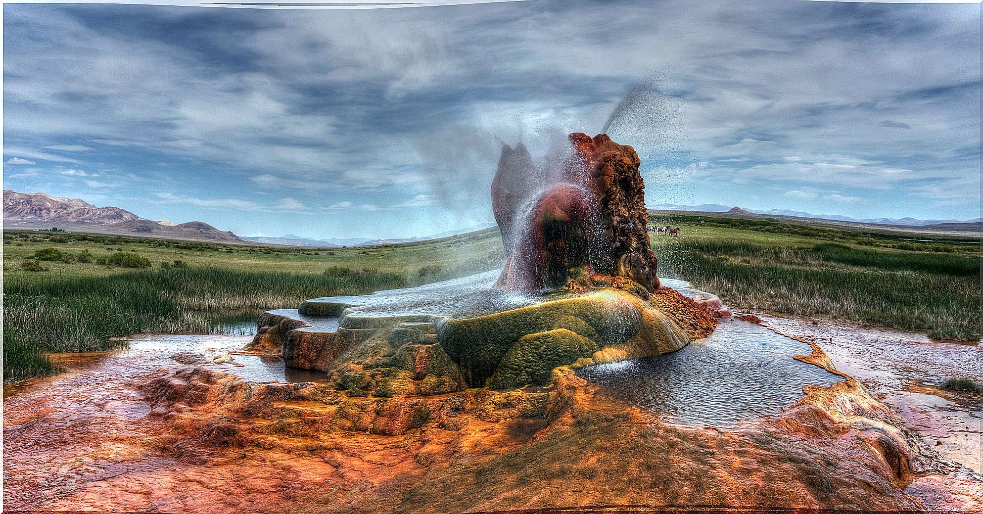 Visit the incredible landscape of the Fly Geyser in Nevada