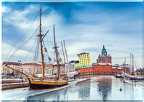 Helsinki, the capital of Finland on the shores of the Baltic