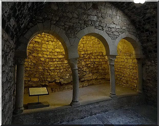 Arab baths in the old town of Girona