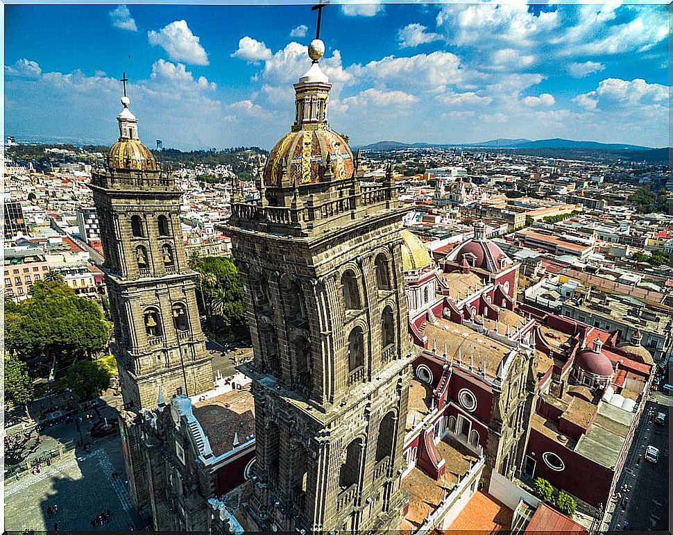 Puebla Cathedral in Mexico