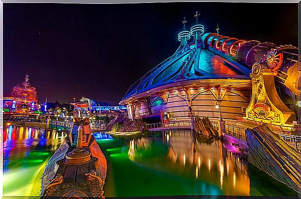 Disneyland Paris at night